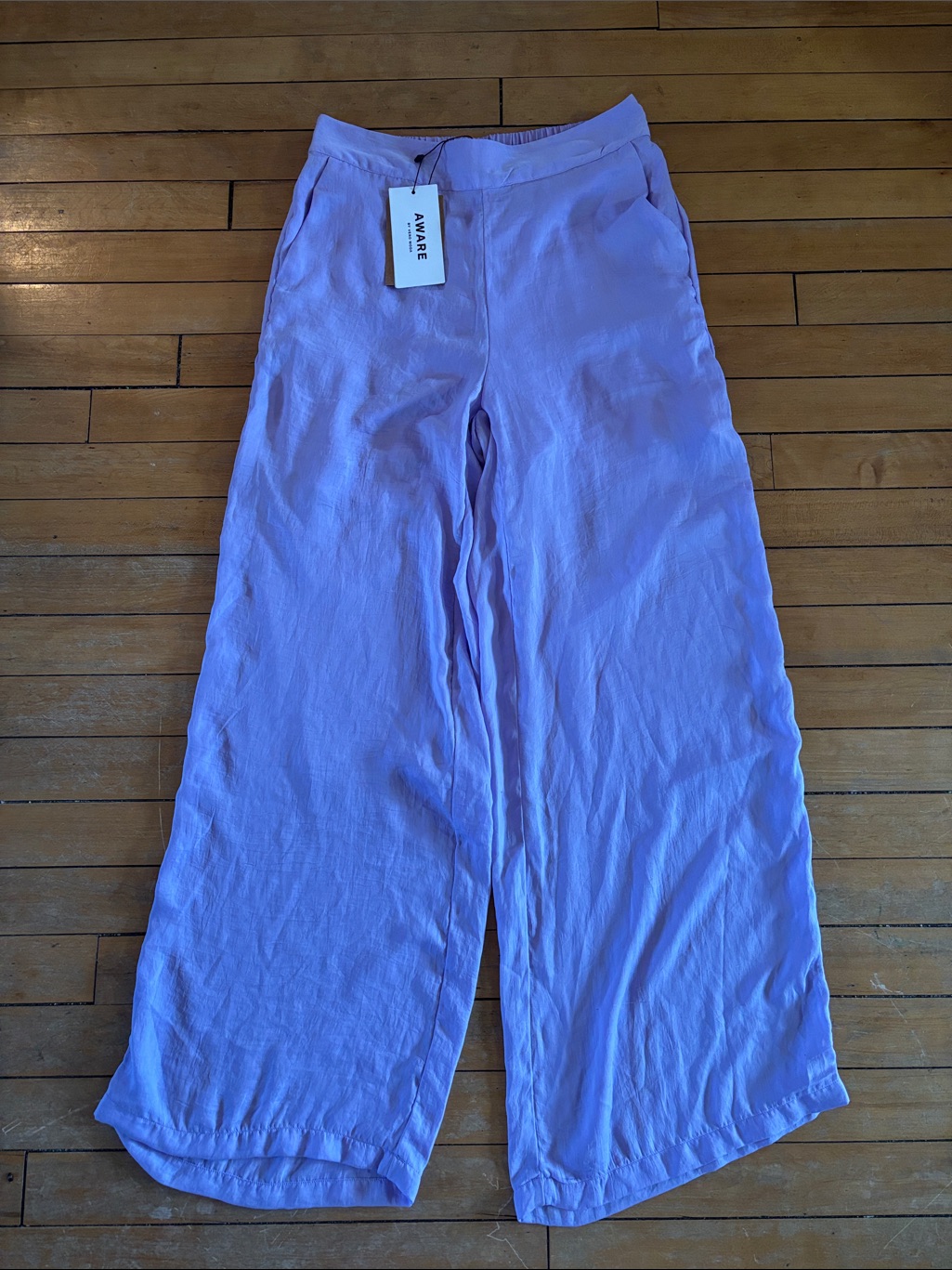 Nwt Aware By Vero Moda Lavender Wide-Leg Silky Soft Pants
